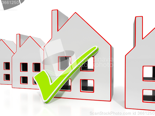 Image of House Icons With Tick Showing House For Sale