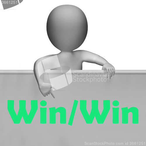 Image of Win Win Sign Means Positive Outcome For Both Parties