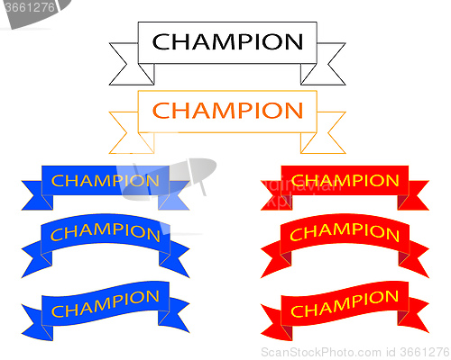 Image of ribbon with inscriptions