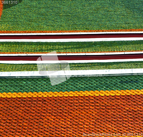 Image of thailand   colors roof wat  palaces in the temple  bangkok 