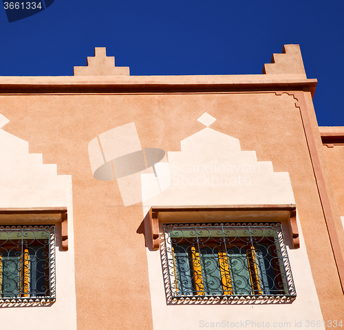 Image of  window in morocco africa and old construction wal brick histori