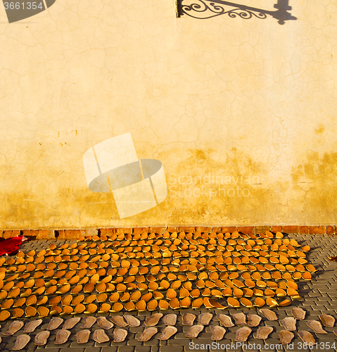 Image of street lamp old construction in africa morocco and  leather near