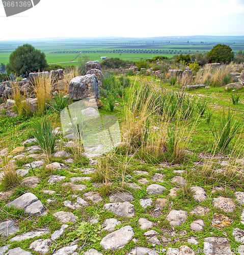 Image of volubilis in morocco africa the old roman deteriorated monument 
