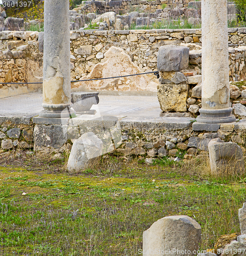 Image of volubilis in morocco africa the old roman deteriorated monument 