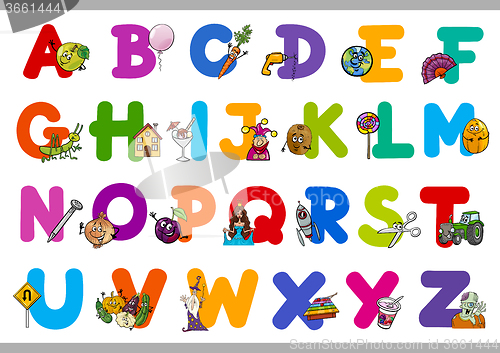 Image of educational cartoon alphabet for kids