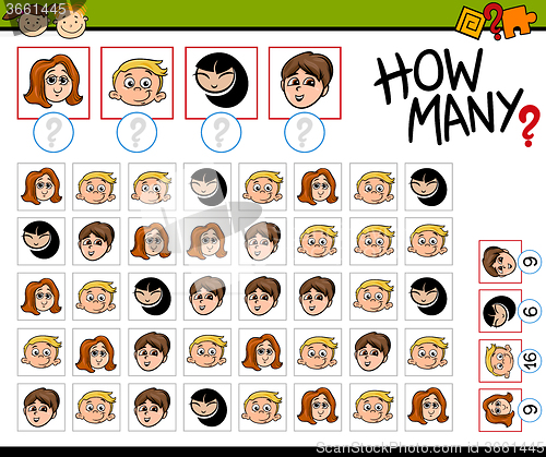 Image of counting task cartoon illustration