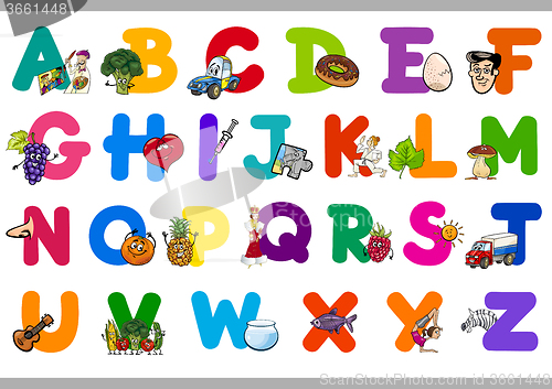 Image of cartoon alphabet for children