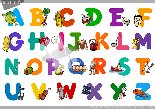 Image of educational cartoon alphabet for kids