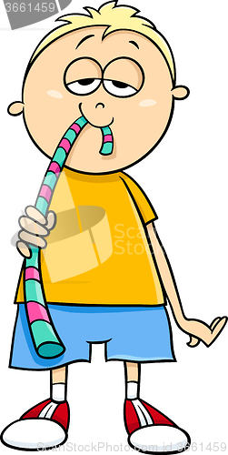 Image of boy with jelly candy cartoon