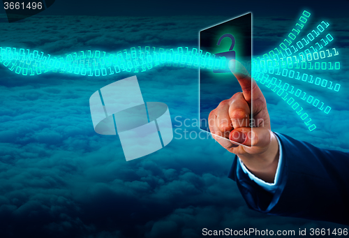 Image of Unlocking A Virtual Data Stream Via Touch Screen