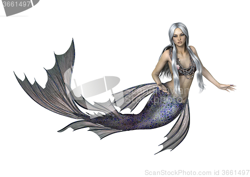 Image of Fantasy Mermaid on White