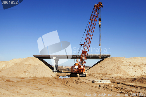 Image of road construction.  bridge 