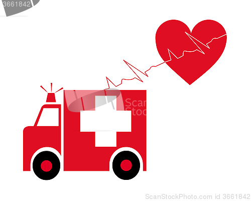 Image of Ambulance heart with cardiogram