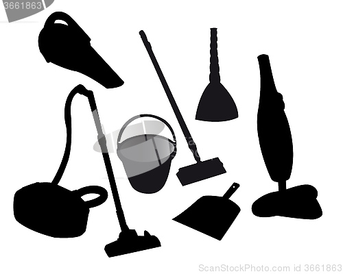 Image of tools for cleaning areas