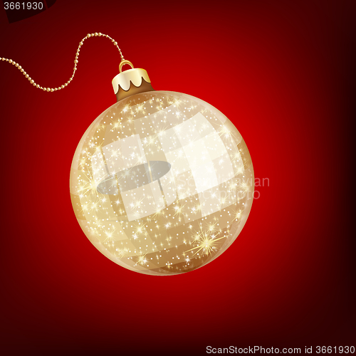 Image of Twinkling gold bauble. EPS 10