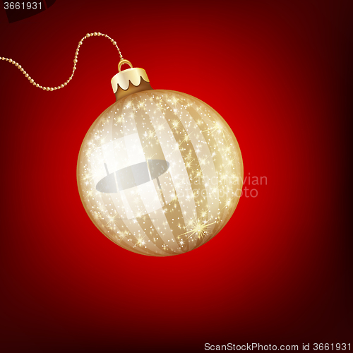 Image of Twinkling gold bauble. EPS 10