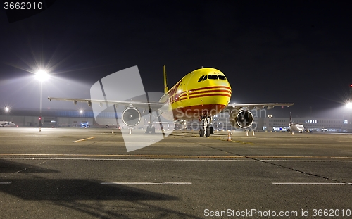 Image of Cargo Plane at Night