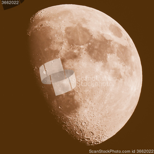 Image of Retro looking Gibbous moon