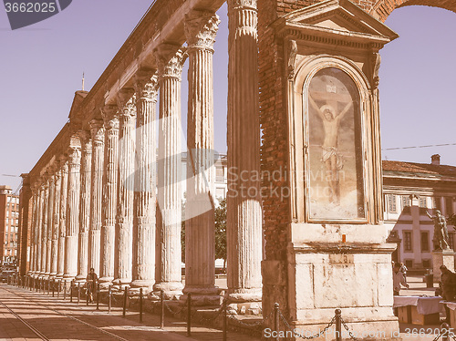 Image of Retro looking Colonne di San Lorenzo Milan