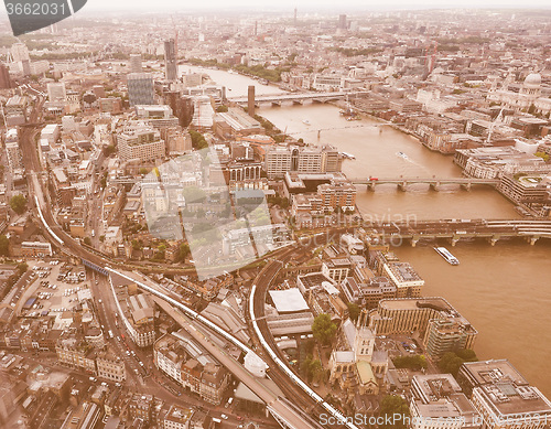 Image of Retro looking Aerial view of London