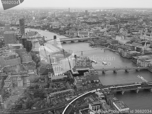 Image of Black and white Aerial view of London