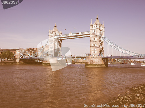 Image of Retro looking Tower Bridge in London