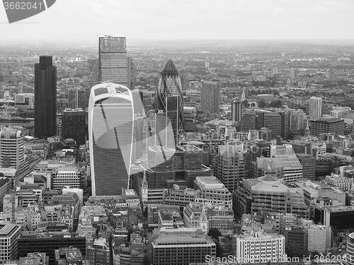 Image of Black and white Aerial view of London