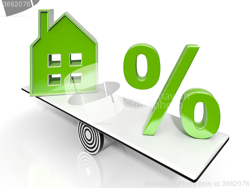 Image of House And Percent Sign Means Investment Or Discount