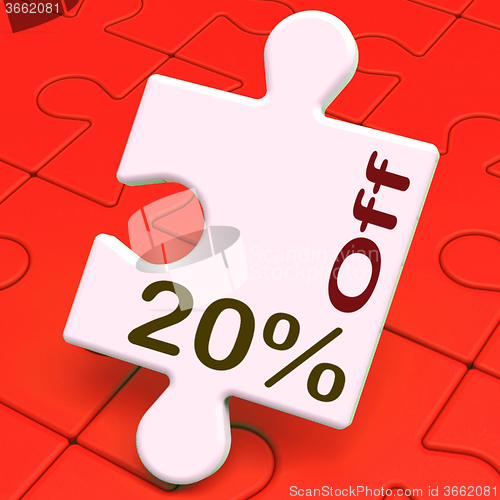 Image of Twenty Percent Off Puzzle Means Reduction Or Sale 20%