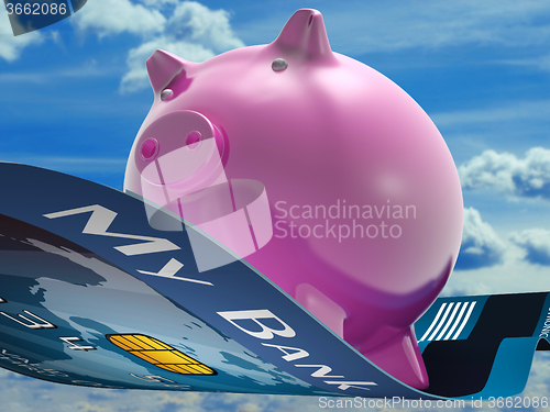 Image of Flying Pig Shows Savings Bank Flying