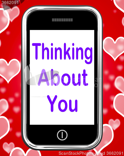Image of Thinking About You On Phone Means Love Miss Get Well