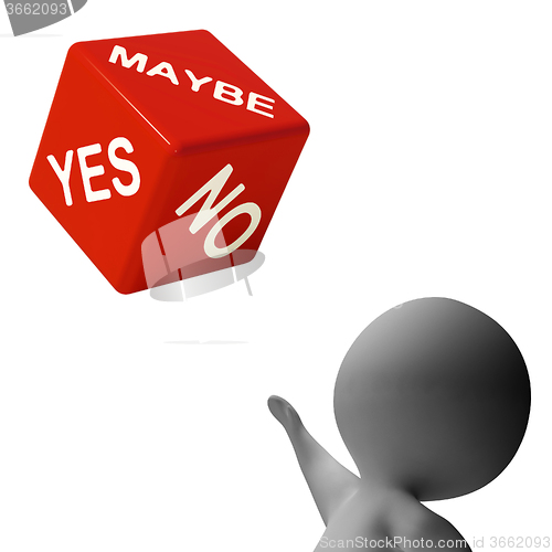 Image of Maybe Yes No Dice Shows Uncertainty And Decisions