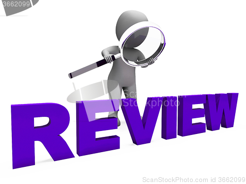 Image of Review Character Shows Reviewing Evaluate And Reviews