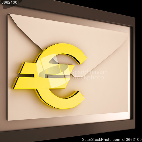 Image of Euro On Envelope Showing Money Exchange