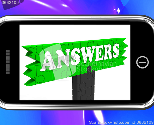 Image of Answers Sign On Smartphone Shows Support