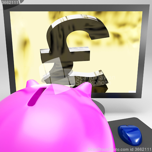 Image of Pound Symbol On Monitor Showing Kingdom Wealth