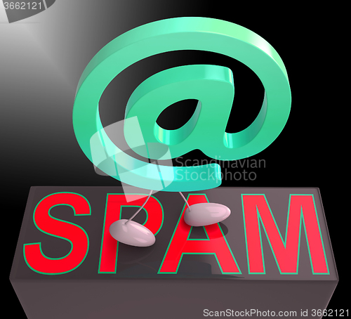 Image of At Sign Spam Shows Unwanted Mail Inbox
