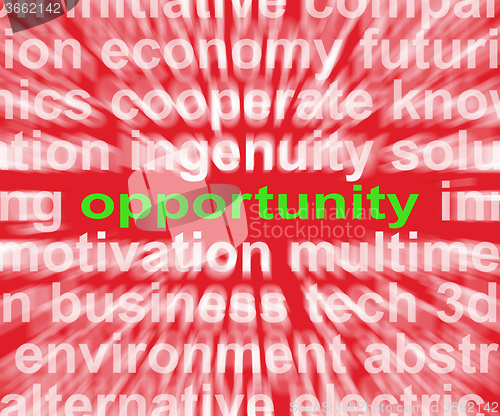 Image of Opportunity Word Shows Good Chance Or Favourable Circumstances