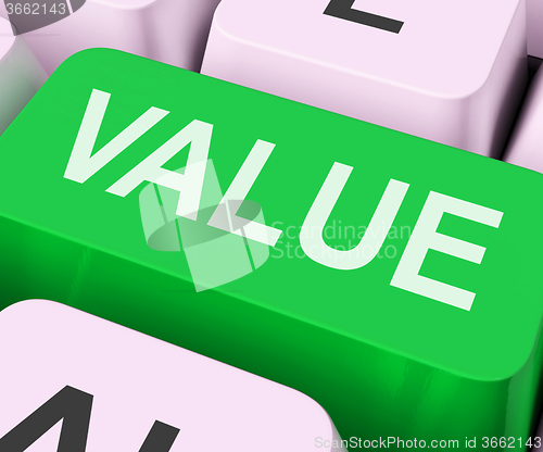 Image of Value Key Shows Importance Or Significance\r