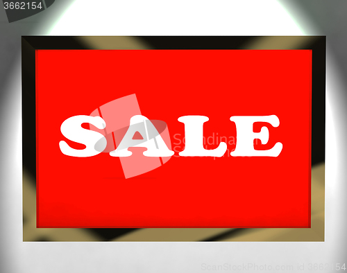 Image of Sale Screen Shows Promotion Discount Or Offer Online