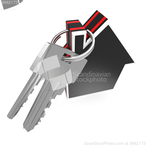 Image of Keys And House Showing Home Security