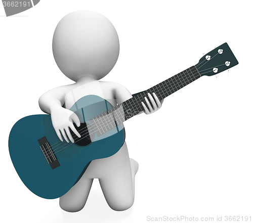 Image of Guitarist Performer Shows Acoustic Guitars Music And Performance