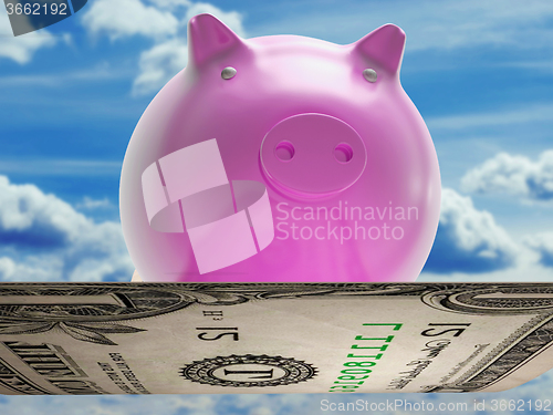 Image of Flying Dollar Pig Shows High Flying Success