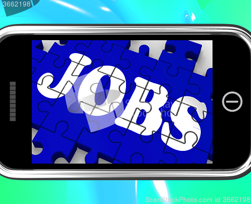 Image of Jobs On Smartphone Shows Vocational Guidance