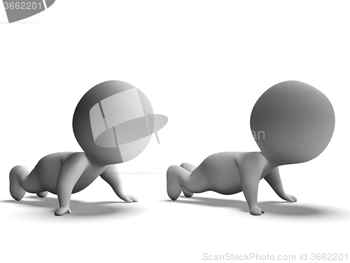 Image of Push Ups Or Pressups Done By 3d Characters