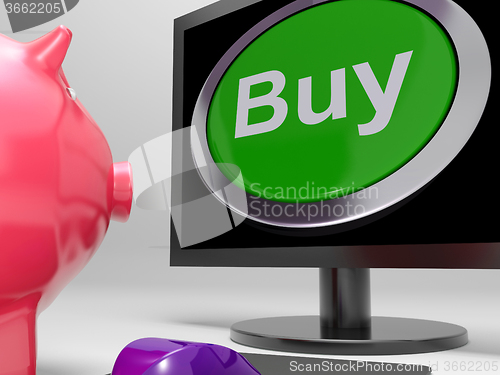 Image of Buy Button Screen Shows Online Retail Trade