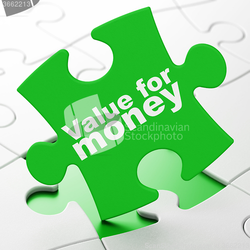 Image of Banking concept: Value For Money on puzzle background