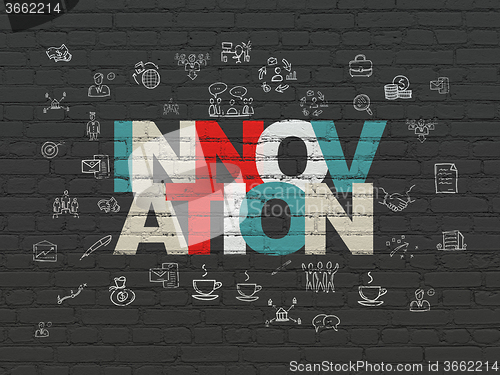 Image of Business concept: Innovation on wall background