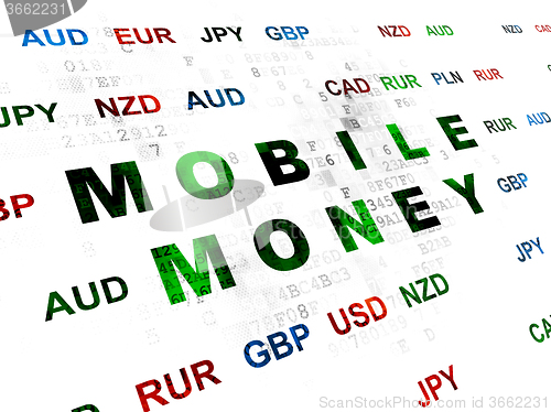 Image of Money concept: Mobile Money on Digital background