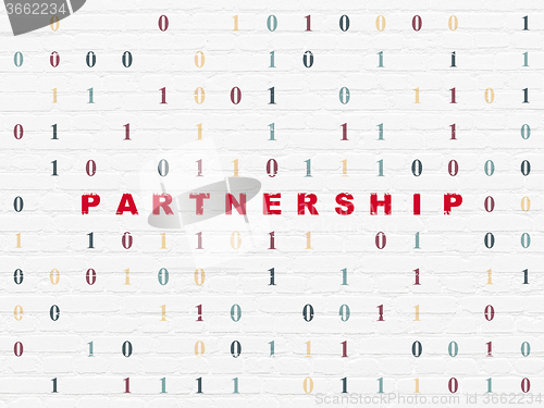 Image of Finance concept: Partnership on wall background